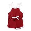 Toddler Infant Baby Girl Clothing Ribbed One Piece Halter Jumpsuit Overalls Shorts Cute Summer Outfits (3-4T,Red Wine,) view 1