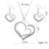 MXXGMYJ Wedding Jewelry Mother's Day Gifts Double Heart Pendant Necklace and Earring Set for Mom Women Bride Bridesmaids view 3