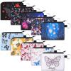 Boao 10 Pieces Valentines Makeup Bags Bulk for Women Small Canvas Cosmetic Bag with Zipper Pouch Mini Coin Purse Boho Gifts for Women Teacher(Butterfly and Flower,4.52 x 3.74 Inch) view 1