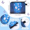 Boao 10 Pieces Valentines Makeup Bags Bulk for Women Small Canvas Cosmetic Bag with Zipper Pouch Mini Coin Purse Boho Gifts for Women Teacher(Butterfly and Flower,4.52 x 3.74 Inch) view 3