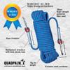 QUADPALM Grappling Hook and Blue Rope 10M (32ft) - Multifunctional Heavy Duty Survival Hook - 2 Locking Carabiner - 4 Stainless Steel Folding Claws - Survival Gear - Outdoors Camping Hiking Gear view 2