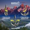 QUADPALM Grappling Hook and Blue Rope 10M (32ft) - Multifunctional Heavy Duty Survival Hook - 2 Locking Carabiner - 4 Stainless Steel Folding Claws - Survival Gear - Outdoors Camping Hiking Gear view 4