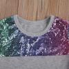 6M-7T Toddler Baby Girl Summer Clothes Set Cool Sequins T-Shirts Tees Tops Short Pants 2PCS Baby Girl Outfit Set (A Grey, 3T-4T) view 3