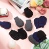 4 Pairs Newborn Baby Mittens Infant No Scratch Mittens Gloves 0-6 Months (Gray, Navy Blue, Black, Dark Gray) view 4