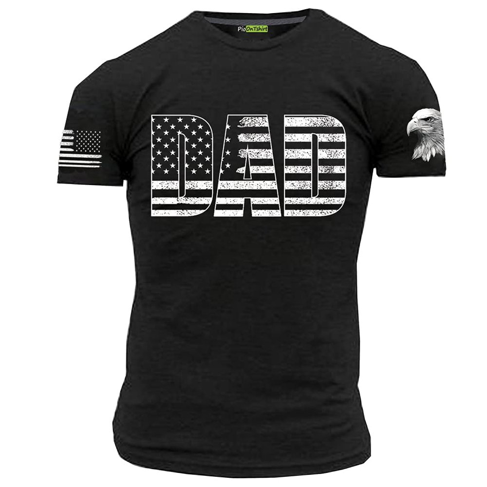 100% Cotton USA American Flag Shirts Military Dad Father Army Marine Tshirt for Men Gift 2XL