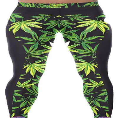 Sister Amy Women's Fitness High Waist Yoga Pants Printed Stretch Ankle Legging Leaves Small