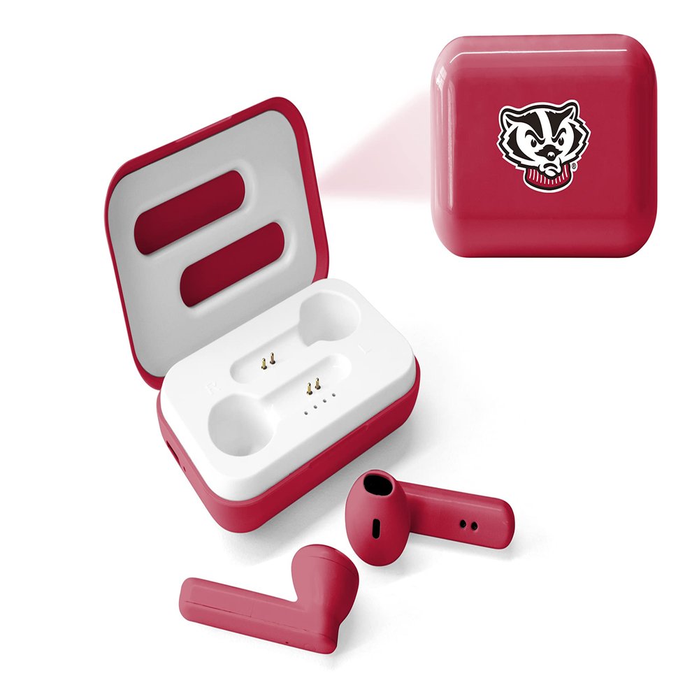 SOAR NCAA True Wireless Earbuds V.4, Wisconsin Badgers