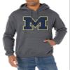 Blue 84 Men's Michigan Wolverines Hoodie Dark Heather Icon, Dark Heather, Medium view 1