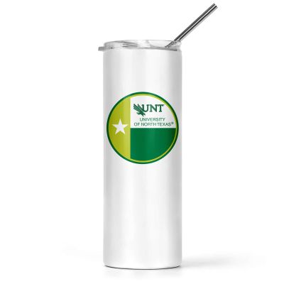 greeklife.store University of North Texas Skinny Tumbler, Water Tumbler, Stainless Steel Tumbler, Tumbler Cup, Tumbler with Straw and Lid, Double Wall, Stainless Tumbler (University of North Texas 1)