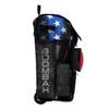 Boombah Rolling Superpack 2.0 Baseball/Softball Gear Bag - 23-1/2" x 13-1/2" x 9-1/2" - Black Ops Black/Royal Blue/Red - Telescopic Handle - Holds 4 Bats - Wheeled Version view 2