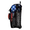 Boombah Rolling Superpack 2.0 Baseball/Softball Gear Bag - 23-1/2" x 13-1/2" x 9-1/2" - Black Ops Black/Royal Blue/Red - Telescopic Handle - Holds 4 Bats - Wheeled Version view 4