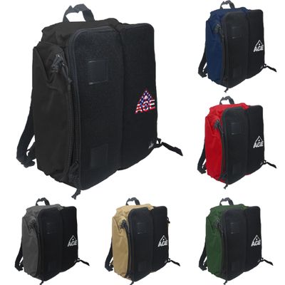 Black Cornhole Backpack with ACE Patch | Holds Up to Six Cornhole Bag Sets (Up to 24 Bags) | Includes 2 Side Pockets, 2 Phone Holders, 2 Straps, Headphone Passthrough Ports