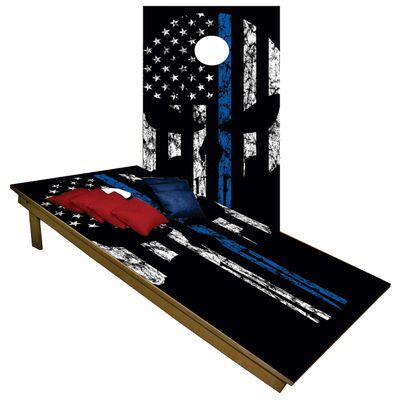 CornholeGamesUSA Handmade Premium Wooden Cornhole Board Set - Skull Series - Handmade in USA, Regulation Size 2'x4', Made of Baltic Birch | Includes 8 Cornhole Bags