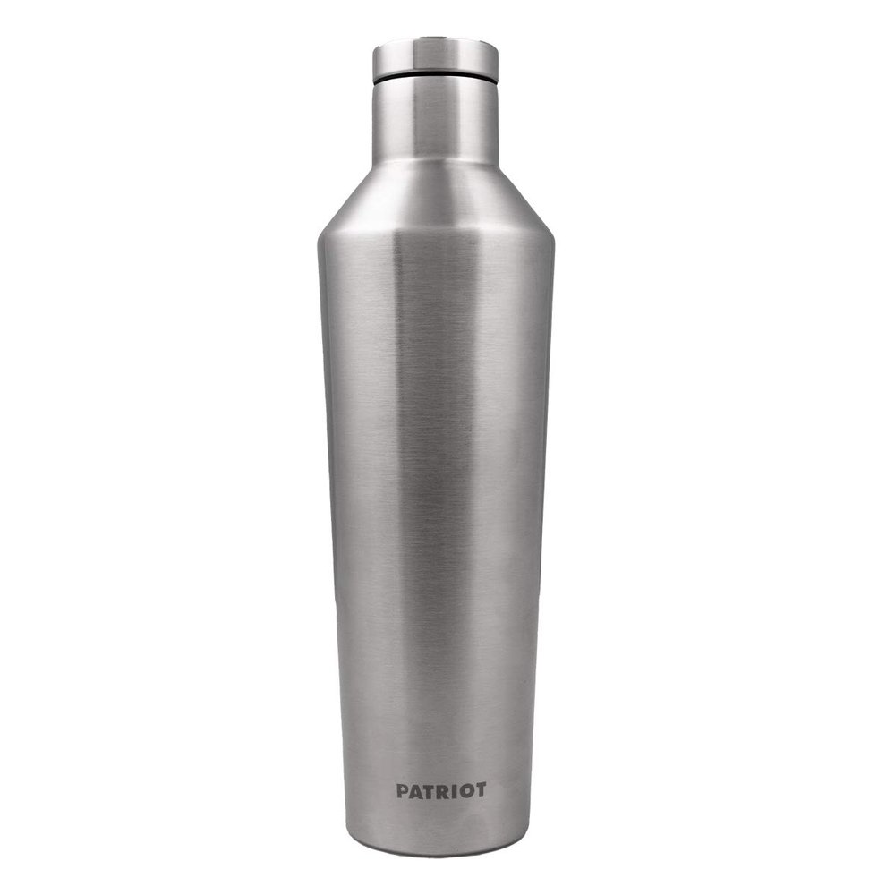 Patriot Coolers Stainless Steel Canteen - 27 Ounce Bottle With Double Wall, Vacuum Insulation (Silver/Stainless)