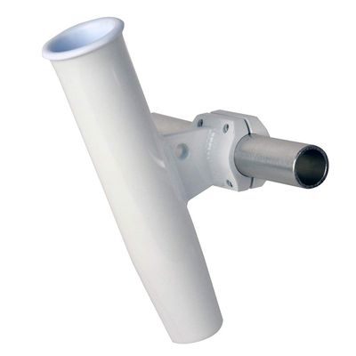 1.66 in. Aluminum Horizontal Clamp-On Rod Holder with Powder Coated & Sleeve44; OD - White