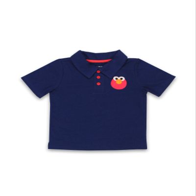 Isaac Mizrahi Loves Sesame Street Gang Elmo Baby Toddler Polo Collared Shirt (24 Months, Navy)