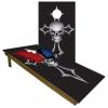 CornholeGamesUSA Handmade Premium Wooden Cornhole Board Set - Skull Series - Handmade in USA, Regulation Size 2'x4', Made of Baltic Birch | Includes 8 Cornhole Bags view 1