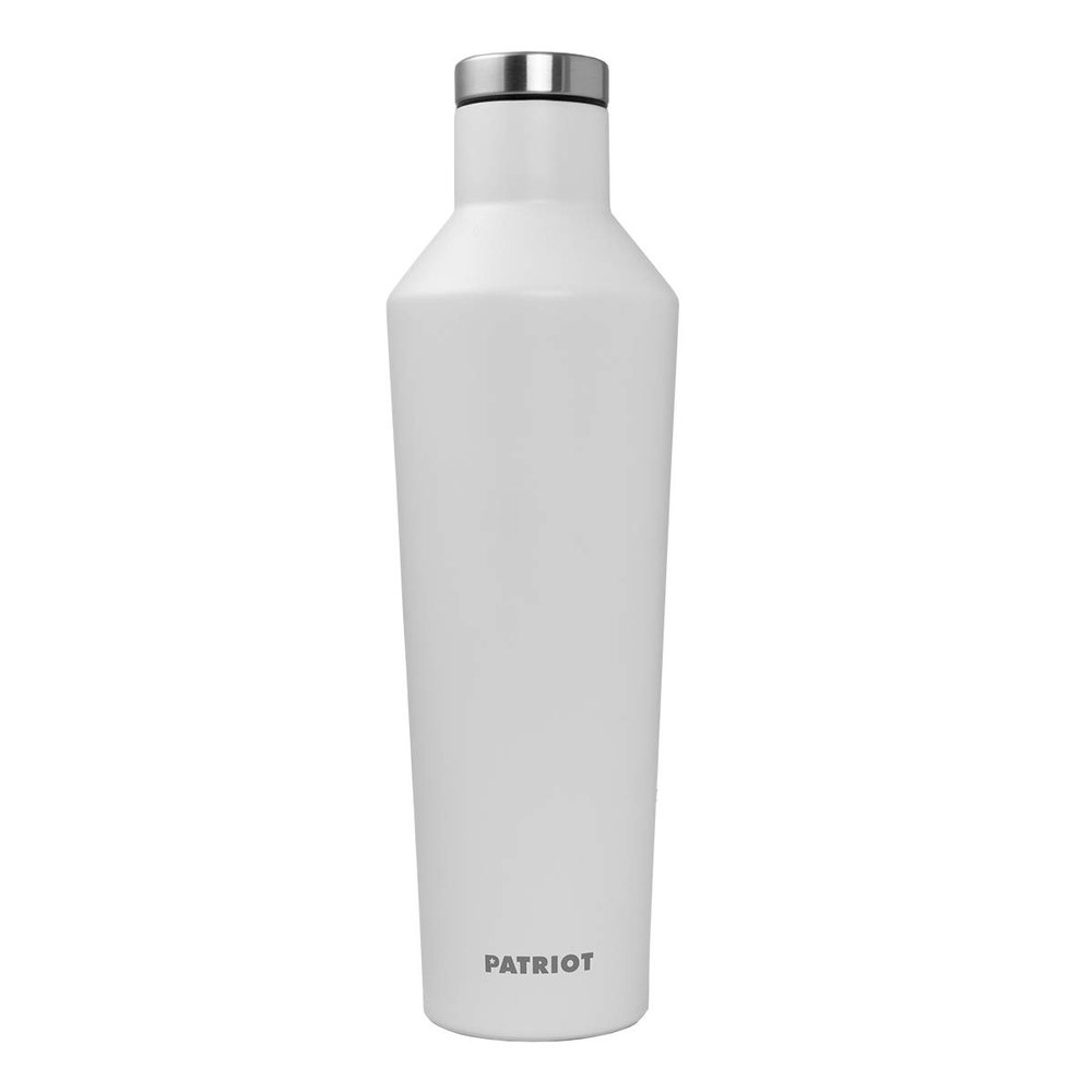 Patriot Coolers 27oz Insulated Stainless Steel Canteen Bottle - Perfect for Outdoors (White)