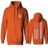 0058. American Flag Thin Red Line Firefighter Support Seal Sweatshirt Pullover Hoodie (Orange, Small) view 1