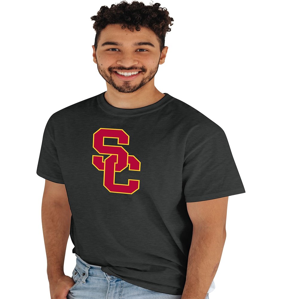 Blue 84 Men's USC Trojans T Shirt Dark Heather Icon, Dark Heather, XX-Large