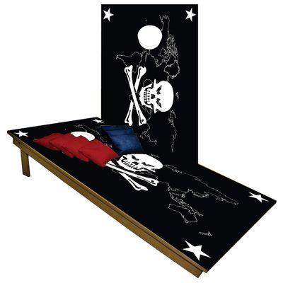 CornholeGamesUSA Handmade Premium Wooden Cornhole Board Set - Skull Series - Handmade in USA, Regulation Size 2'x4', Made of Baltic Birch | Includes 8 Cornhole Bags