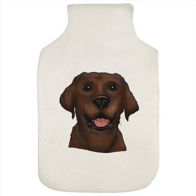 Azeeda 'Chocolate Labrador Face' Hot Water Bottle Cover (HW00019156)