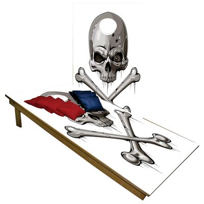 CornholeGamesUSA Handmade Premium Wooden Cornhole Board Set - Skull Series - Handmade in USA, Regulation Size 2'x4', Made of Baltic Birch | Includes 8 Cornhole Bags