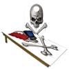 CornholeGamesUSA Handmade Premium Wooden Cornhole Board Set - Skull Series - Handmade in USA, Regulation Size 2'x4', Made of Baltic Birch | Includes 8 Cornhole Bags view 1