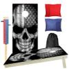 CornholeGamesUSA Handmade Premium Wooden Cornhole Board Set - Skull Series - Handmade in USA, Regulation Size 2'x4', Made of Baltic Birch | Includes 8 Cornhole Bags view 1