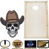 CornholeGamesUSA Handmade Premium Wooden Cornhole Board Set - Skull Series - Handmade in USA, Regulation Size 2'x4', Made of Baltic Birch | Includes 8 Cornhole Bags view 3