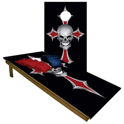 CornholeGamesUSA Handmade Premium Wooden Cornhole Board Set - Skull Series - Handmade in USA, Regulation Size 2'x4', Made of Baltic Birch | Includes 8 Cornhole Bags