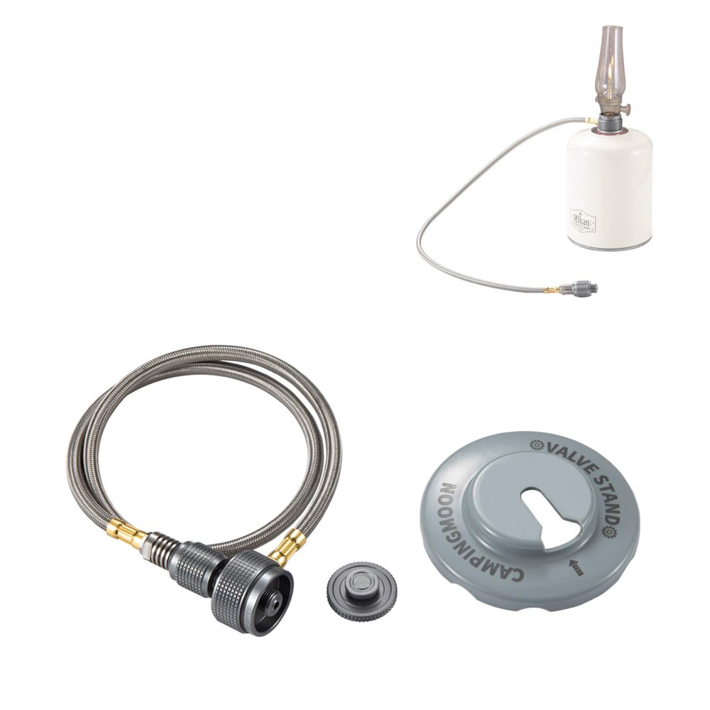 camping moon 2 Outlet Adapter for EN417 Lindal Valve Canister and Device with 23.6-inch Hose Z28-60