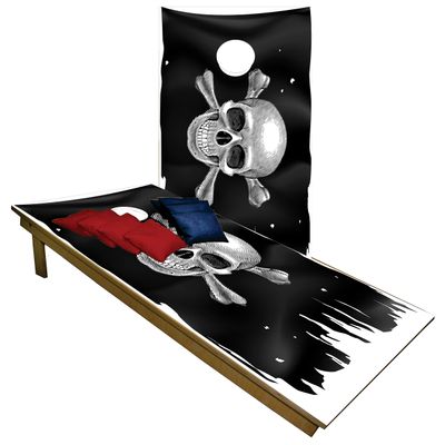 CornholeGamesUSA Handmade Premium Wooden Cornhole Board Set - Skull Series - Handmade in USA, Regulation Size 2'x4', Made of Baltic Birch | Includes 8 Cornhole Bags