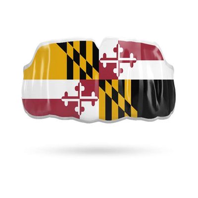 Impact All Sports Mouthguard Lacrosse, Football, Hockey, Basketball, Jiu-Jitsu, and More, Breathable Mouthguard for Youth Adults, Professional Custom-Fit, Maryland State Flag