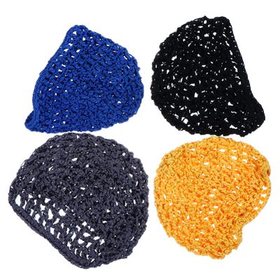 4 Pack Mesh Crochet Hair Net for Short Hair and Braids
