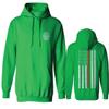 0058. American Flag Thin Red Line Firefighter Support Seal Sweatshirt Pullover Hoodie (Irish, Small) view 1