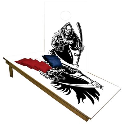 CornholeGamesUSA Handmade Premium Wooden Cornhole Board Set - Skull Series - Handmade in USA, Regulation Size 2'x4', Made of Baltic Birch | Includes 8 Cornhole Bags