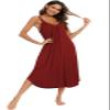 Honeystore Women's Casual Loose Nightgown Long Swing Chemise Dress Pajamas H0219-Burgundy M view 2