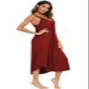 Honeystore Women's Casual Loose Nightgown Long Swing Chemise Dress Pajamas H0219-Burgundy M view 3