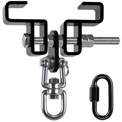 SELEWARE Heavy Duty Steel Beam Clamp, Heavy Bag Mount, Punching Bag Hanger Heavy Duty Holder for Boxing, Muay Thai and MMA Training, 360 Swivel Hardware, W/Carabiner
