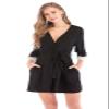 Honeystore Women's Lightweight Soft Kimono Robes Mini Sleepwear Loungewear H0031-Black S view 2