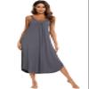 Honeystore Women's Casual Loose Nightgown Long Swing Chemise Dress Pajamas H0219-Gray S view 1
