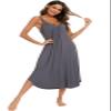Honeystore Women's Casual Loose Nightgown Long Swing Chemise Dress Pajamas H0219-Gray S view 2