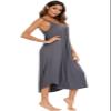 Honeystore Women's Casual Loose Nightgown Long Swing Chemise Dress Pajamas H0219-Gray S view 3
