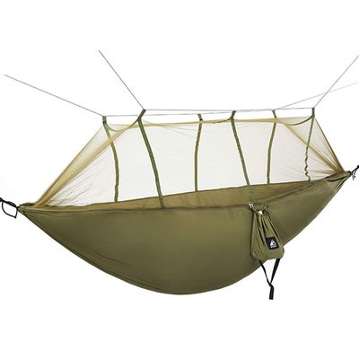 Camping/ Garden Hammock with Mosquito Net Outdoor Furniture 1-2 Person Portable Hanging Bed Strength Parachute Fabric Hanging Bed Hunting Sleeping Swing