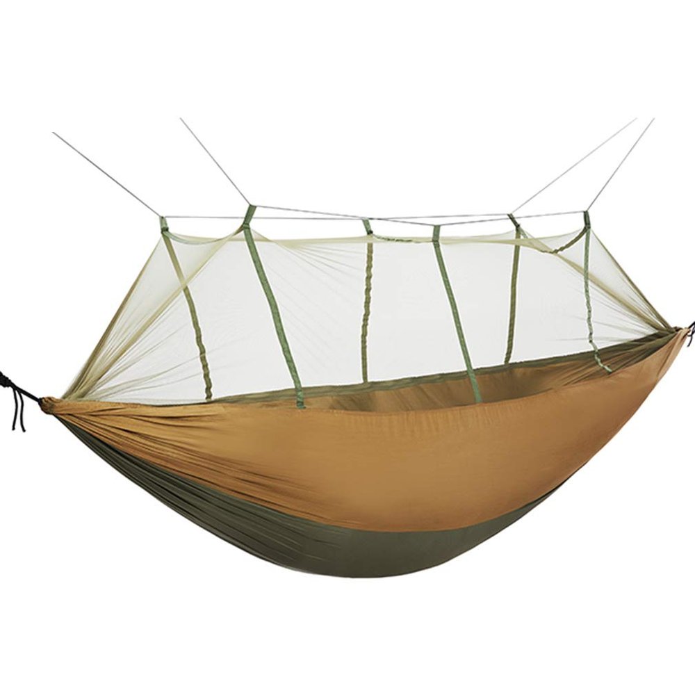 Camping/ Garden Hammock with Mosquito Net Outdoor Furniture 1-2 Person Portable Hanging Bed Strength Parachute Fabric Hanging Bed Hunting Sleeping Swing