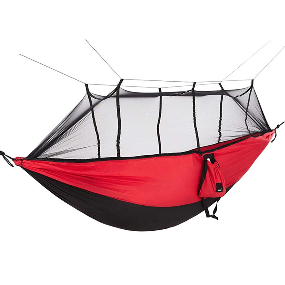 Camping/ Garden Hammock with Mosquito Net Outdoor Furniture 1-2 Person Portable Hanging Bed Strength Parachute Fabric Hanging Bed Hunting Sleeping Swing