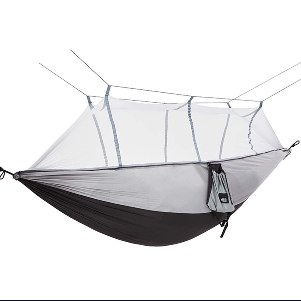Camping/ Garden Hammock with Mosquito Net Outdoor Furniture 1-2 Person Portable Hanging Bed Strength Parachute Fabric Hanging Bed Hunting Sleeping Swing