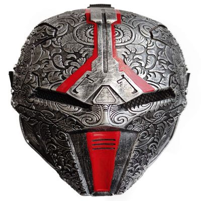 zhd Sith Acolyte Mask Thick Latex Helmet The Old Revan Cosplay Costume (Dark Gray Red), Medium, Silver
