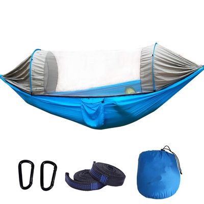 Camping Hammock with Mosquito Net Pop-Up Light Portable Outdoor Parachute Anti-Rollover Hammocks Swing Sleeping Hammock Camping Stuff